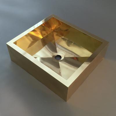 Brass rectangle basin