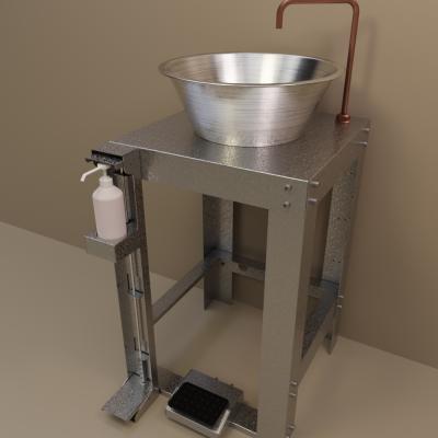 Galvanised wash up unit