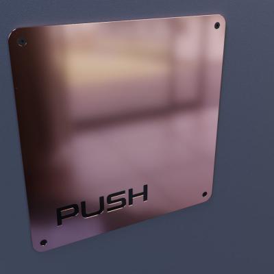 Solid Copper Push Plaque